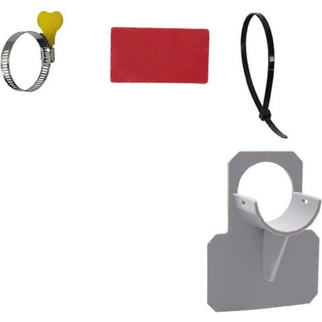 Support de tuyau de piscine, utilisé pour fixer des tuyaux de 30 à 38 mm et soutenir la sortie d'eau au-dessus du sol, fixation par cordes grises (1/5)