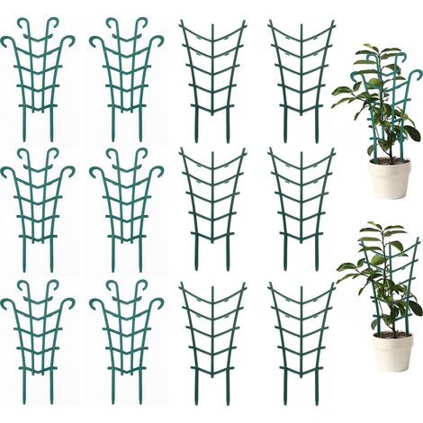 Support de plante 12pcs structure losange incurvée empilable pour jardinage et décoration florale élégante (1/4)