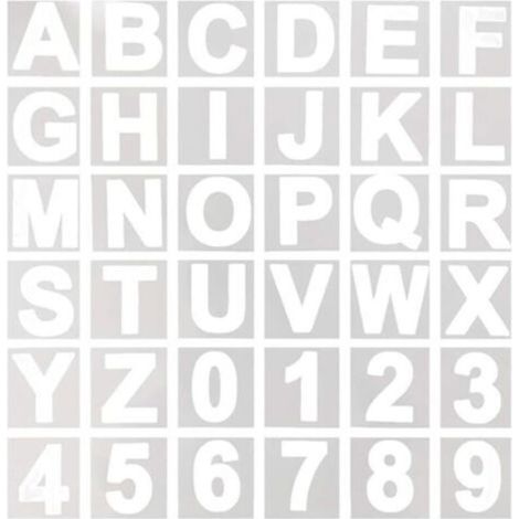 Lot de 36 pochoirs en plastique réutilisables pour bois, mur, tableau noir, apprentissage de la peinture, décoration d’intérieur, projets artistiques scolaires - 10,16 cm