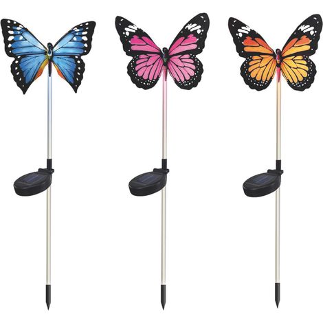 Suprema LUCE SOLARE DECORATIVA RGB A FORMA DI FARFALLA CON SENSORE CREPUSCOLARE, 1 led 0,2 watt 6.00 pz (1/3)