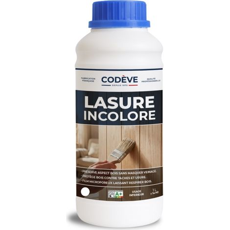 Lasure Incolore - 1 L - Codeve Bois - Pour Garder La Transparence Des Veines Du Bois Sans Les Masquer.