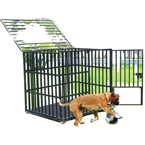 Cage pour Chien, Construction Métallique Robuste, Design Spacieux (1/2)