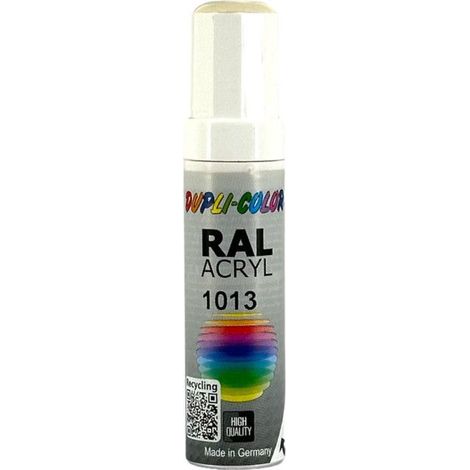 Stylo de retouche peinture acrylique - Blanc - RAL 1013 - Tous supports - Duplicolor