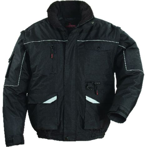 Warme professionale Arbeitsjacke RIPSTOP 2-in-1 - Schwarz M - 42/44