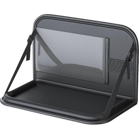 Autositz-Rücksitz-Organizer mit klappbarem Tablett und PU-Lederbezug für Getränkehalter hinten und universelle Handytaschen (1/5)