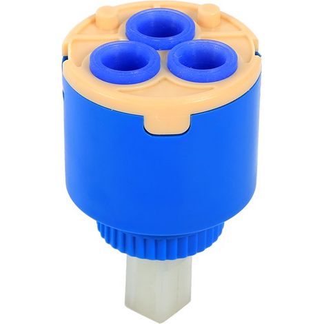 Cartouche céramique pour Robinet, 35mm mitigeur à 1/4 Tour Remplacement PP Plastique Bleu pour Cuisine Salle de Bain (1/5)
