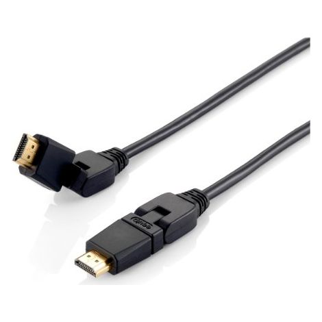 hdmi-kabel equip hdmi 1.4 high speed mit ethernet 1m schwenkbarer stecker 180º 119361
