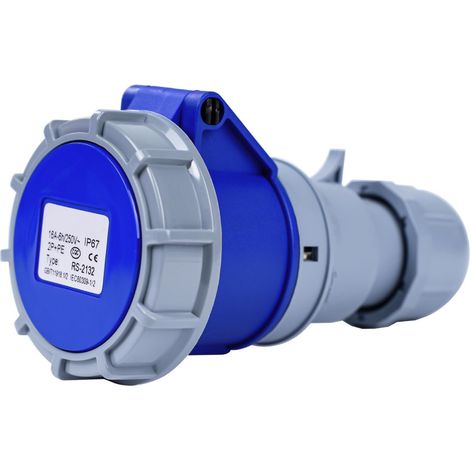 250V 16A 2P+E Adaptateur Industriel, Adaptateur de Prise CEE À 3 Broches Ip67 Étanche Et Résistant À La Flamme Connecteur de Couplage À Douille pour L'Ingénierie (Prise) (1/5)