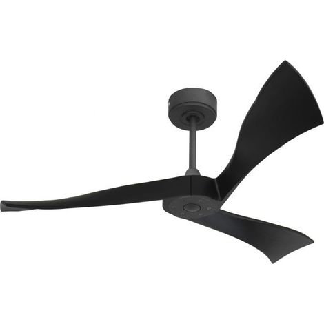 Twist , Ventilateur déstratificateur d'air, pales bois laquées noires 132 Cm, moteur noir sans lumière