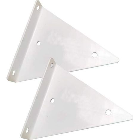 Lot de 2 supports d'étagères triangulaires flottants en métal (blanc), support mural, support décoratif DIY pour chambre à coucher, salon, salle de bain, 17 x 13 cm/6,7 x 5,1 pouces (1/4)