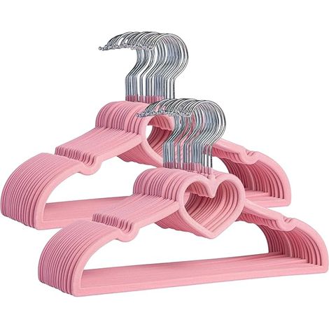 Set mit 30 Samt-Kleiderbügeln für Kinder, rutschfest und ultradünn, zur optimalen Aufbewahrung von Kinderbetreuungsschränken.