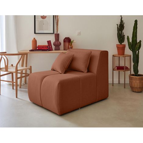 Caracas - module d'assise sans accoudoirs - en tissu - rouille (1/5)