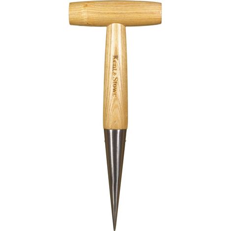 Kent & Stowe Piantatoio – Foraterra in acciaio inossidabile per bulbi e piantine, paletta giardinaggio con manico in frassino, lunghezza: 28,5 cm