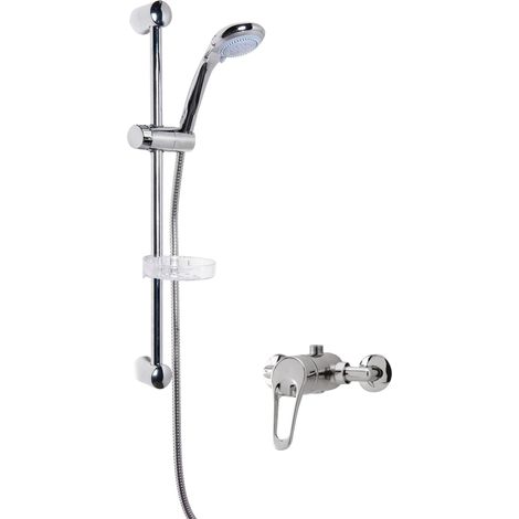Shower Bundle Exposed Round Manual Valve & Multi Function Handset Slide Rail Kit - Chrome Balterley