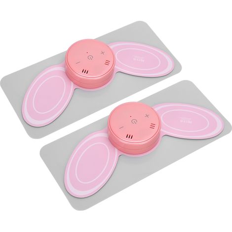 Mini masseur de cou électrique à piles, soulagement de la fatigue, coussinet adhésif de massage cervical par impulsions, rose (1/5)