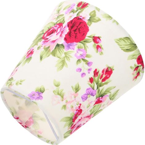 Floral Pattern Lampshade, Eye Protection, Delicate Fabric, Soft Light for E27 and E14 Lamps, for Home Interior Decoration (1/5)