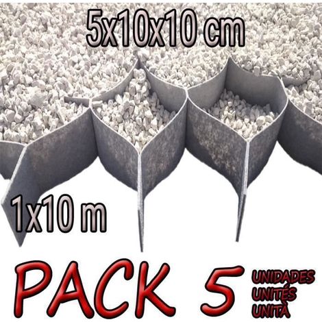 Estabilizador de Grava - Pack 5 - 50m2 - 5cm de Altura - Flexible - Plástico Tejido