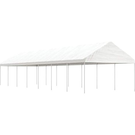 Belvédère de Jardin Chapiteau de Réception en Acier Galvanisé et PE Blanc 15,61x4,08x3,22 m - PANGIVO (1/5)
