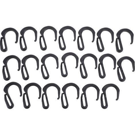 20 Elastic cords with S-shaped plastic hooks - For suitcase/roof/truck cargo net (1/5)