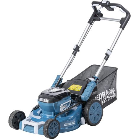 Tondeuse Ă Gazon sans Fil 2800-3200 TR/Min, Largeur de Coupe 46 cm, Lame en V, Hauteur de Coupe 30-75 mm, 8 Positions, Moteur sans balais, Fonctionnement Silencieux, Panier collecteur de 65 l (1/5)