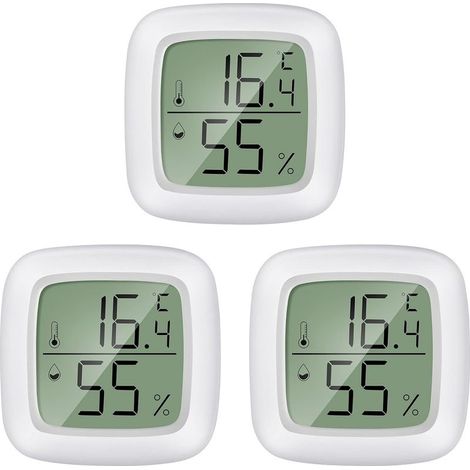 Mini LCD Digita Thermometer Hygrometer Pack of 3 Humidity Meter Thermometer Indoor Suitable for Baby Room, Senior Room, Study, Wine Cellar etc. (1/5)