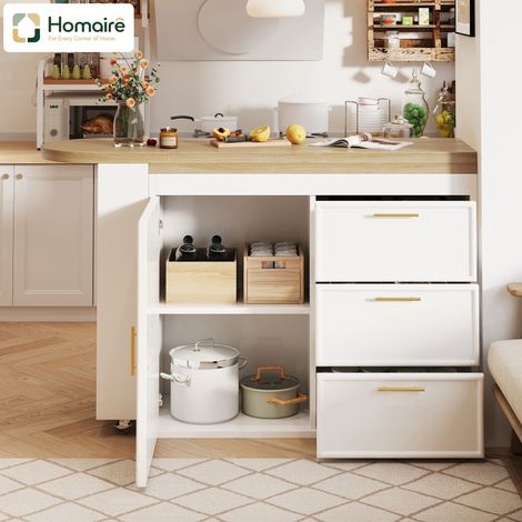 Sideboard MDF Metall weiß 120 x 40 x 80 cm HOMAIRE (1/5)