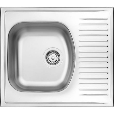 Lavello in acciaio a vasca singola con gocciolatoio, decorazione in acciaio ZMU 3113