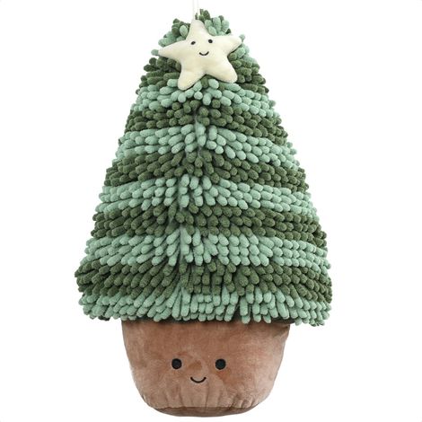 Asciugamano da bagno natalizio in ciniglia, a forma di grazioso albero di Natale, super morbido, assorbente e decorativo, da appendere o esporre, 22 x 40 cm, verde. (1/5)