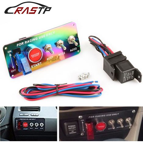 Car modification carbon fiber ignition switch multi-functional combination switch racing integrated ignition switch combination (1/5)