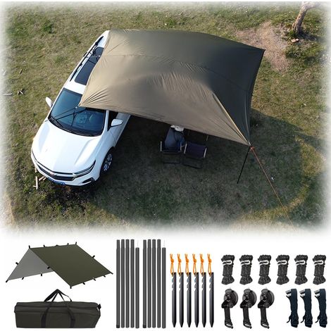 Auvent de voiture 3 x 4 m - Pour camping et SUV - Étanche - Universel - Anti-UV - Pour van, camping-car, caravane, camion (1/5)