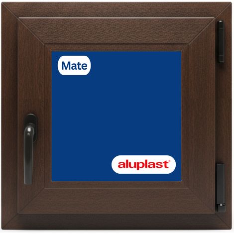 Ventana PVC Reforzado 500x500 Nogal Oscilobatiente Mate (1/2)