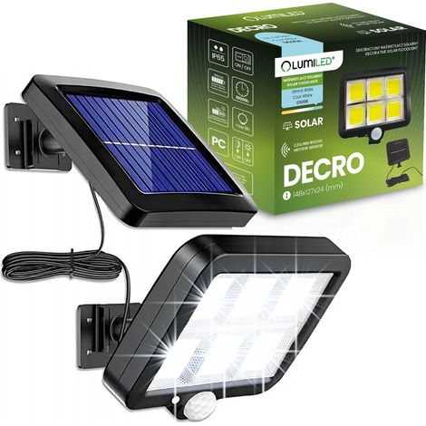 Lámpara solar, foco LED halógeno, proyector COB, sensor de movimiento, crepúsculo (1/5)