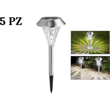 Picchetto Faretto LED Solare Da Giardino 5PZ Lampada LED Segnapasso BO405 (1/5)