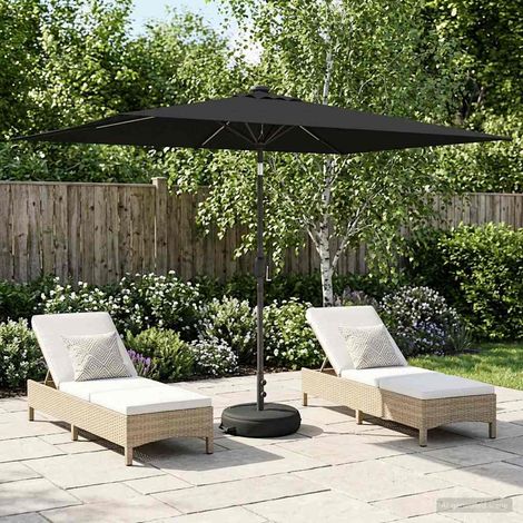 Parasol de jardín con luces LED y base 200 x 300 cm Poliéster