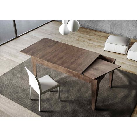 Tavolo "Lecco" allungabile in legno per sala da pranzo -Allungabile fino a 220 cm / Noce (1/5)