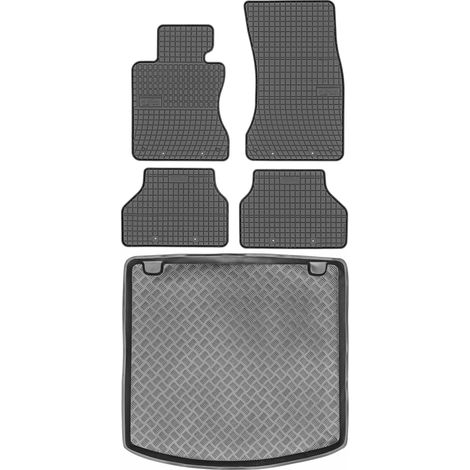 Juego de alfombrillas de goma para coche y alfombrilla para maletero para BMW Serie 5 E61 familiar (2003-2010).