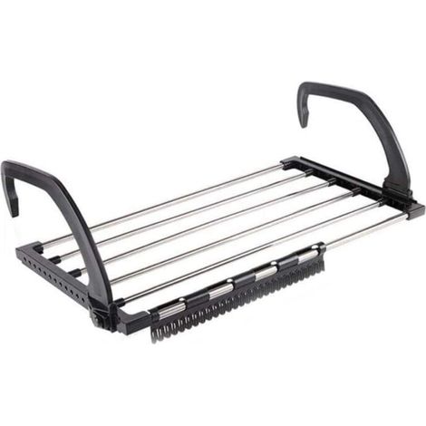Multifunktionales, klappbares Balkonregal mit mehreren verstellbaren Haken, Aufbewahrungsregal für den Außenbereich für Unterwäsche, Schuhe und Socken, Größe: 5932 cm-1pc (1/4)