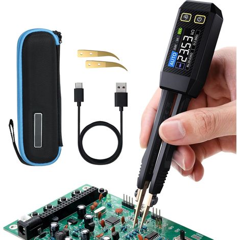 Pince à épiler 10 kHz LCR mètre ESR, mini multimètre SMD, testeur de diode de continuité d'inductance de capacité, multimètre de mesure pour composants électroniques, testeur de diodes pour composants (1/5)