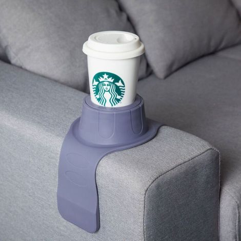 Porte-Gobelet Canapé - Silicone Souple Anti-Dérapant et Anti-Déversement - Pour Accoudoir de Canapé ou Chaise Longue - 1 Pièce (1/4)