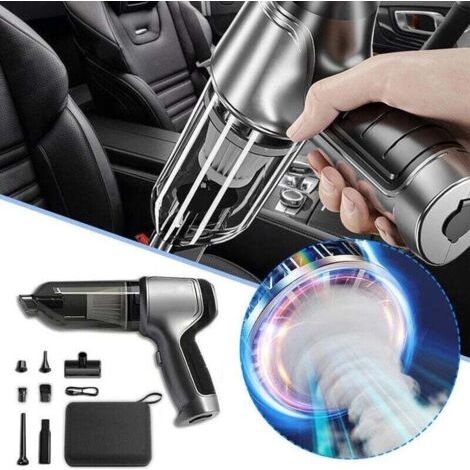 Aspirateur de Voiture sans Fil 3 en 1 à main Aspiration puissante à main humide et sec 12000PA set,