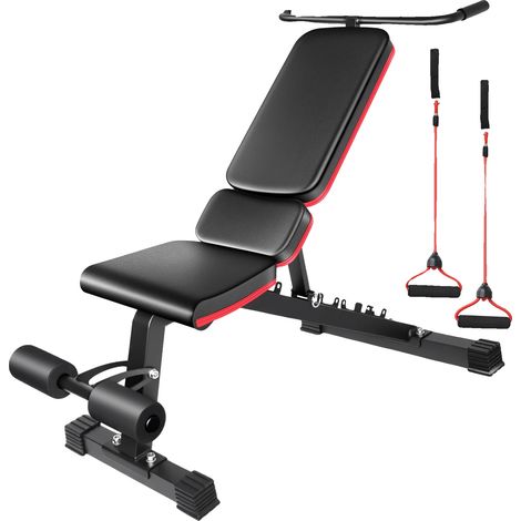 Banco de entrenamiento, diseño ajustable, portátil y plegable, negro. (1/2)