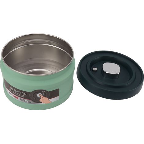 Boîte de conservation alimentaire hermétique en acier inoxydable, pot sous vide à pression pour thé, café, haricots, farine, céréales, sucre, menthe verte, 750ML, 14,2x9,4cm (1/5)