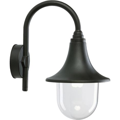 Lampada da Parete Applique in Basso con Braccio Illuminazione Esterno Nero Sovil (1/5)
