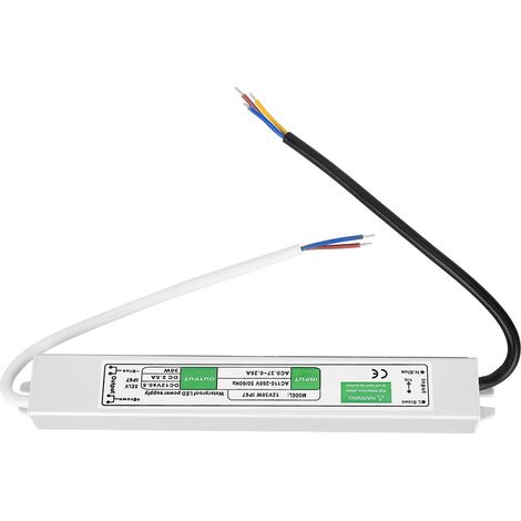 12V 30W LED Wasserdichtes Schaltnetzteil für den Außenbereich, wasserdichter LED-Treiber, elektrische Bauteile (1/5)