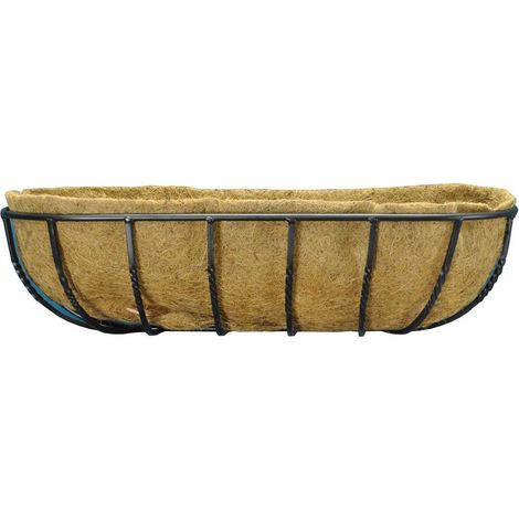 Manor Garden Black Metal Wall Basket Manger Trough Planter (75cm) (1/5)