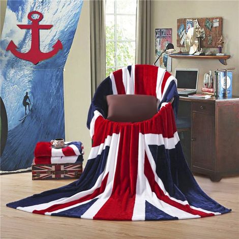 Couverture en flanelle avec drapeau - Extra douce - Pour canapé, lit, bébé, femme, homme, enfant - 200 x 150 cm (1/5)