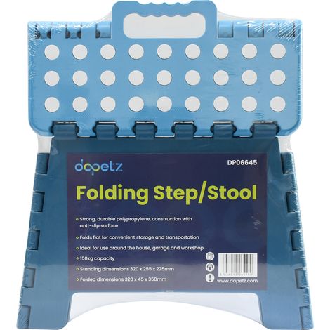 Dapetz ® Folding Step/Stool 150Kg Heavy Duty Anti Slip Foldable Adults Children's Footstool Portable Lightweight Plastic With Carry Handle For Indoor or Outdoor Blue (1/5)