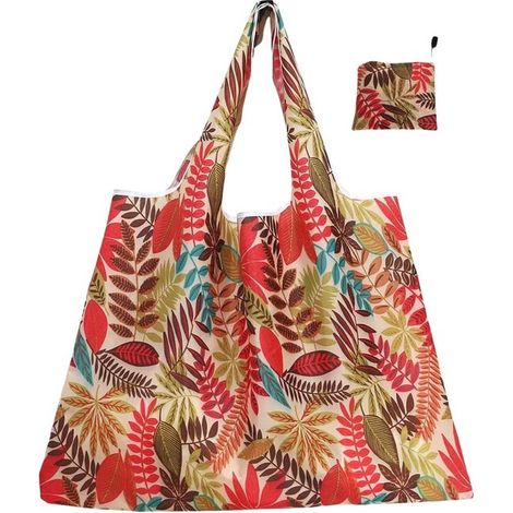 Borsa per la spesa leggera e riutilizzabile, borsa tote idrorepellente, pieghevole nel vano portaoggetti incluso, scomparto spazioso (1/4)