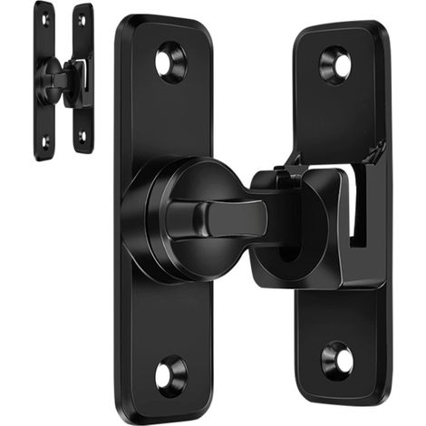 Loquet de porte sans perçage, loquet de porte coulissante, loquet de verrouillage de porte -Usage général (noir) (1/5)