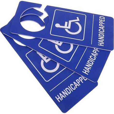 Plaque d'identification de stationnement pour personnes handicapées, panneau de stationnement pour personnes handicapées compatible, lot de 3, bleu (1/5)